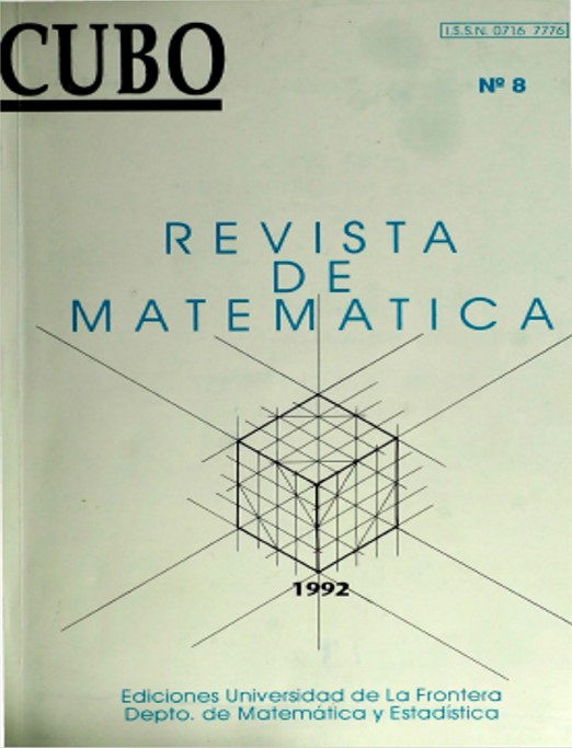 					View No. 8 (1992): CUBO, Revista de Matemática
				